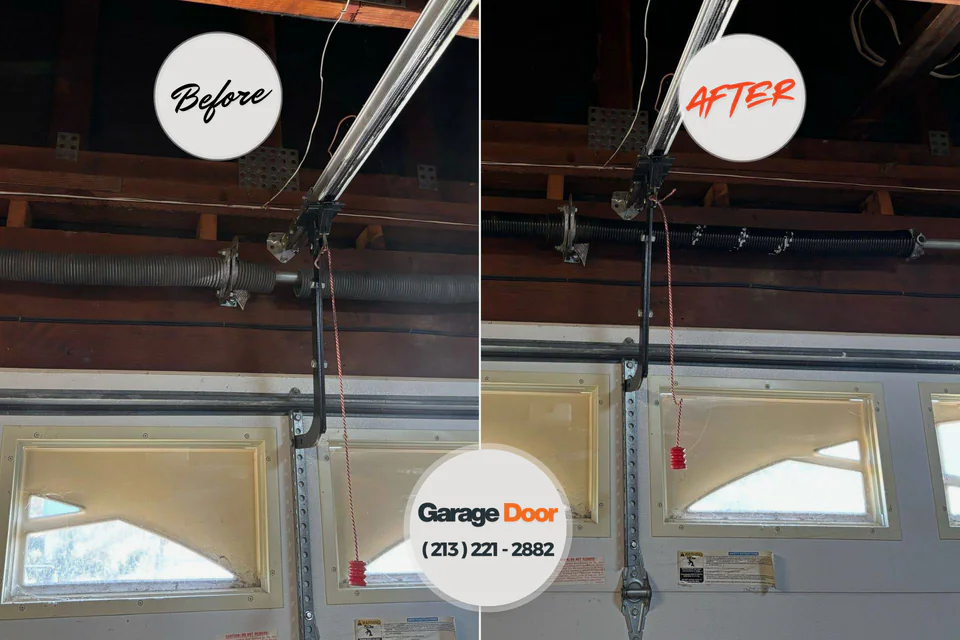 Before and after: garage door repair Keeler Farm, NM